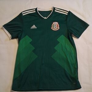 Adidas Mexico Soccer Jersey Boys Medium Green Climalite Alex 24